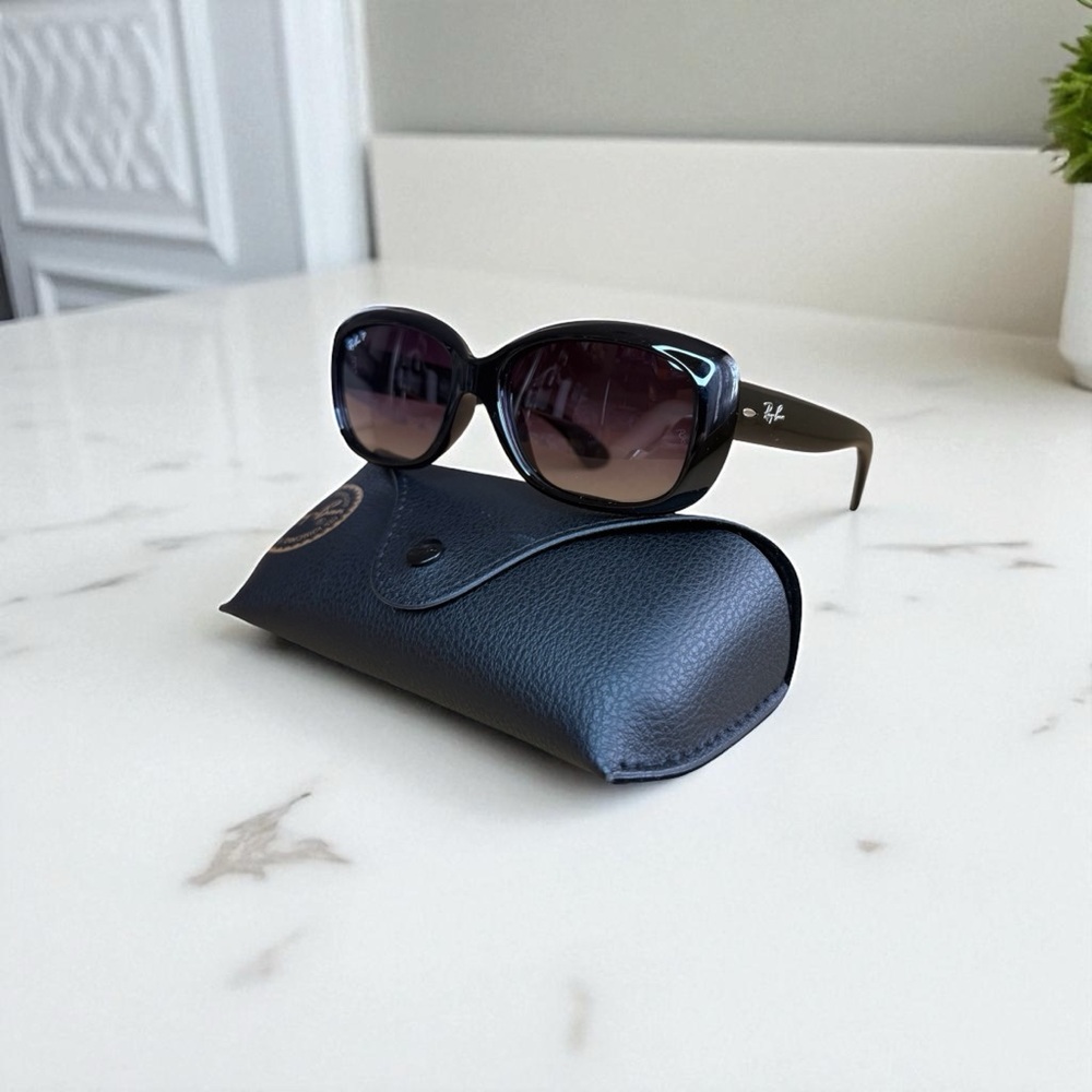 NEW Ray Ban Jackie Ohh Polarized RB4101 4101 Black G15 Size 58/17 Case Included - Picture 2 of 2